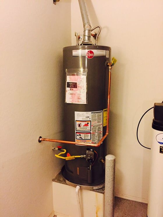 New 50 gallon gas water heater installed in Phoenix